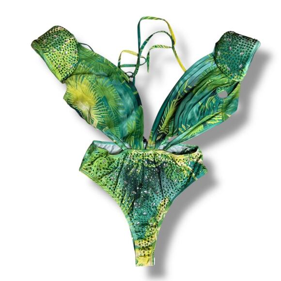BANJUL GREEN BODY with rhinestones sz US S - Picture 4 of 12